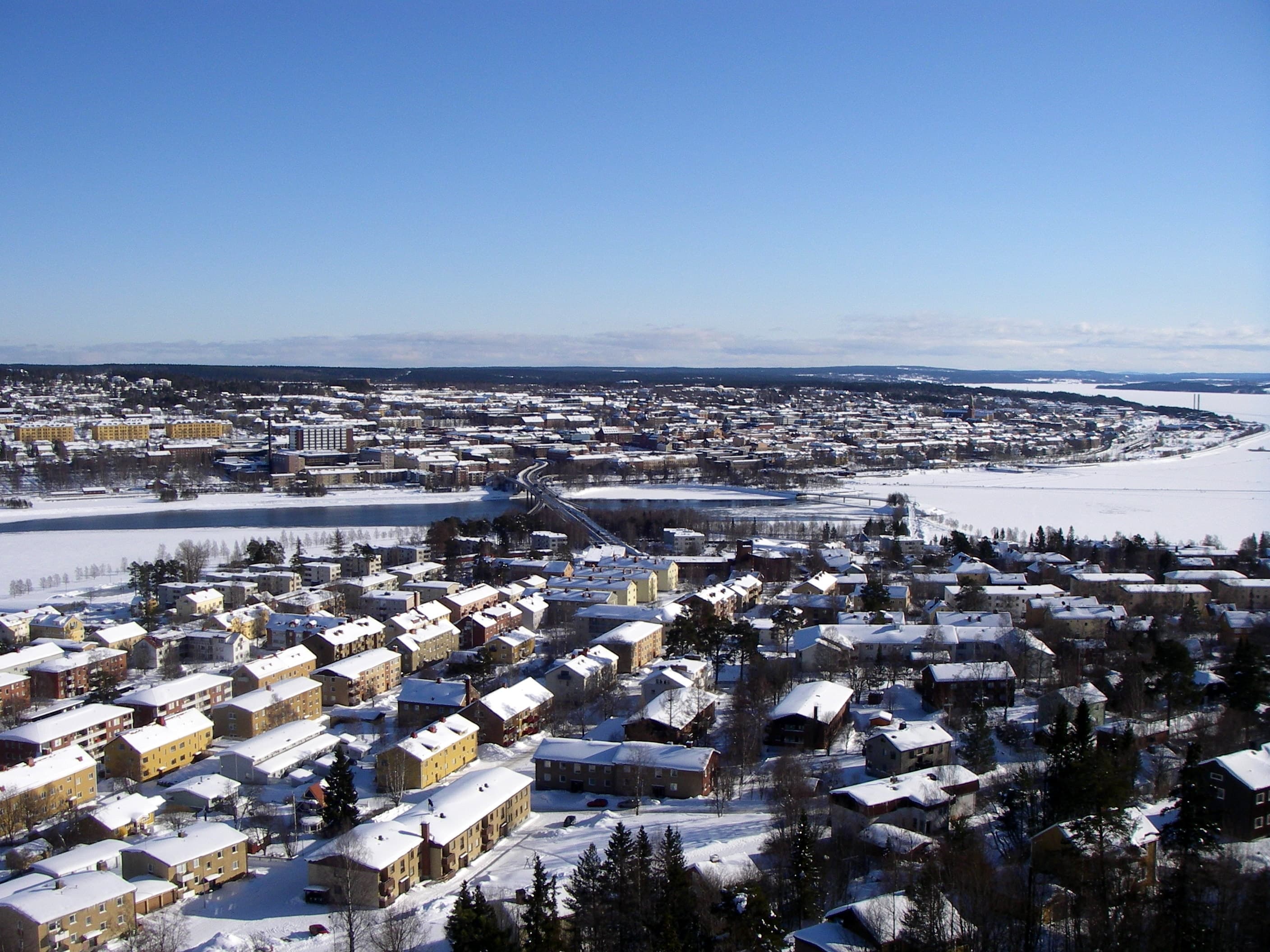 Utsikt från Frösön över Storsjön mot Östersund